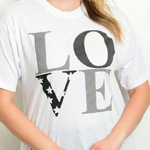 LOVE graphic lightweight roomy t-shirts